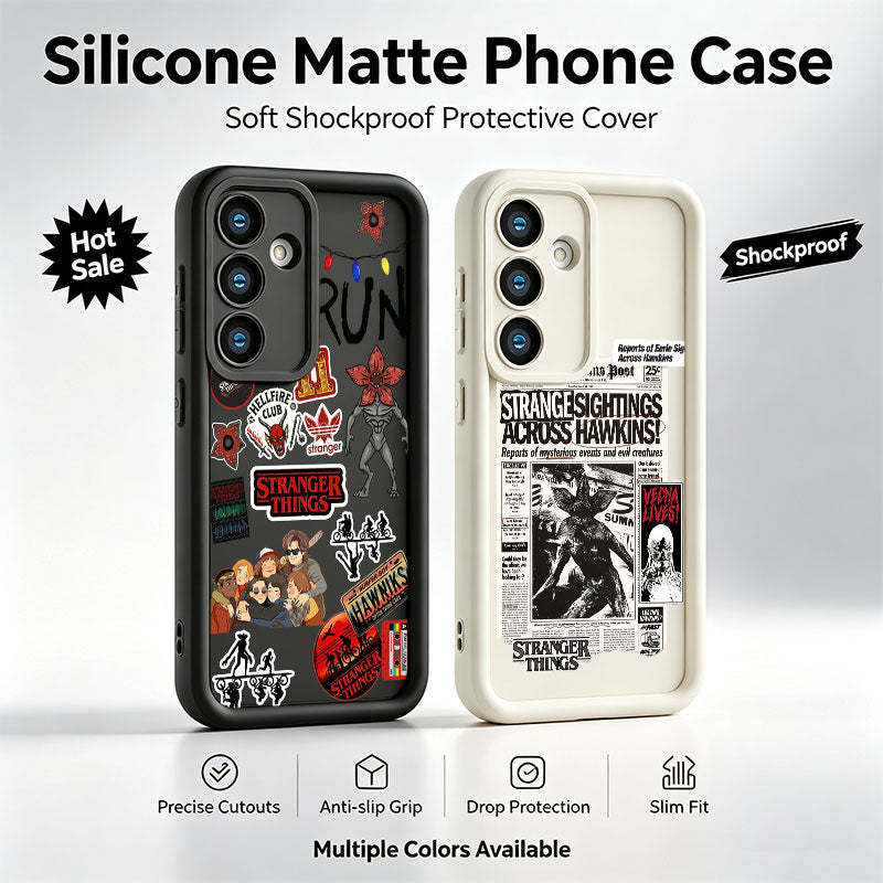 Coque Samsung Galaxy A silicone Stranger Things stickers Hellfire Club – visuel 2