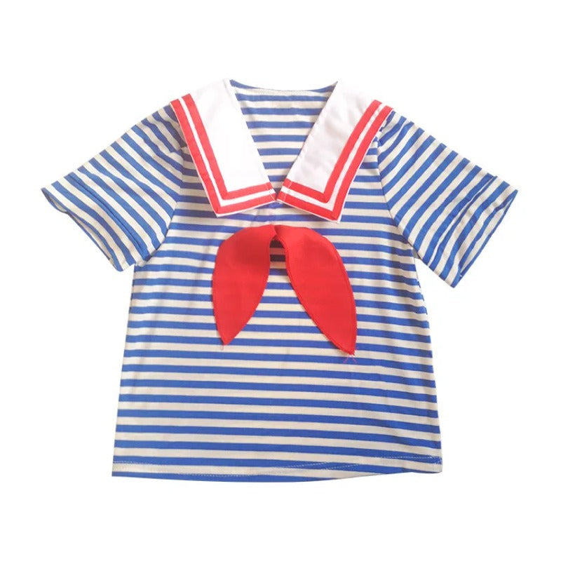 Striped sailor-collar top from the Scoops Ahoy uniform Stranger Things for boys