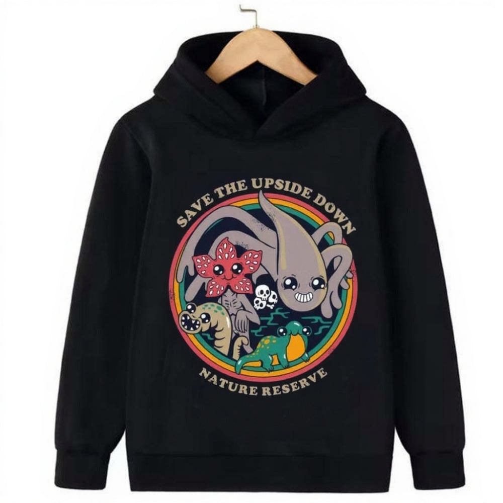 Hoodie enfant Stranger Things Upside Down Nature Reserve vu de face