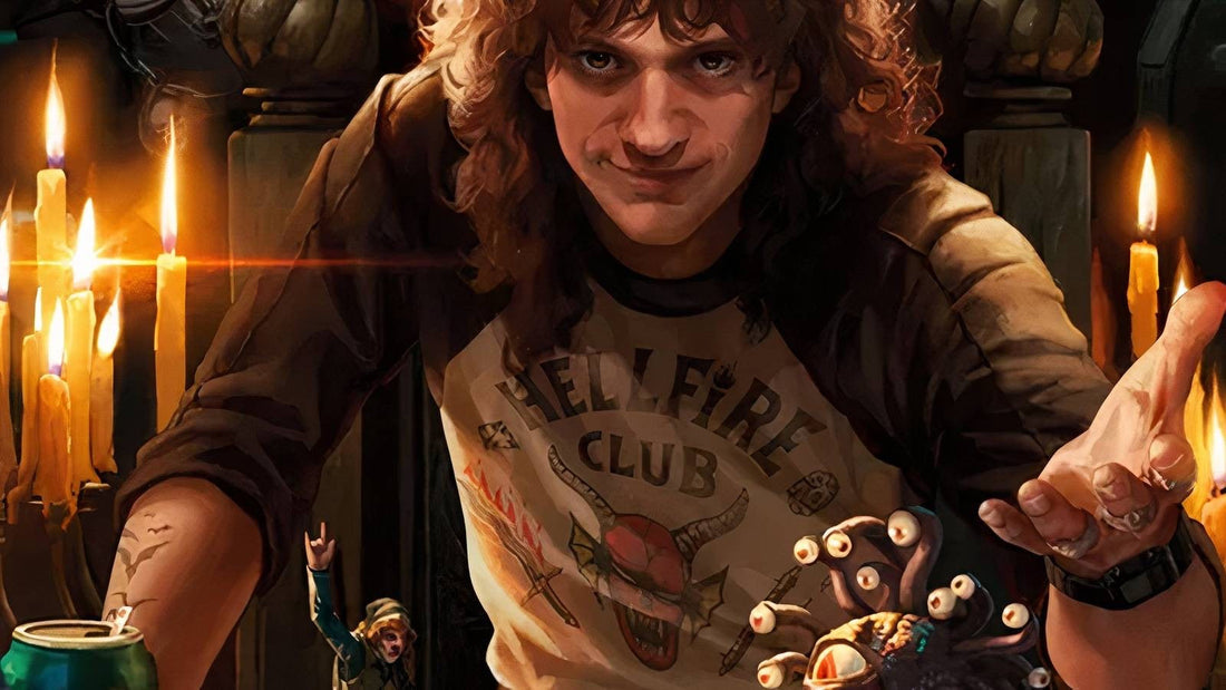 Eddie Munson et le Hellfire Club à la table de Donjons & Dragons dans Stranger Things