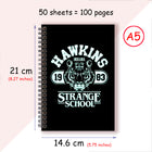 A5 notebook Stranger Things Hawkins Strange School black