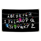 Tapestry flag Stranger Things purple alphabet wall