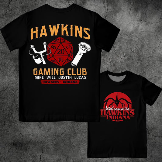 T-shirt homme Stranger Things Hawkins Gaming Club vu de face