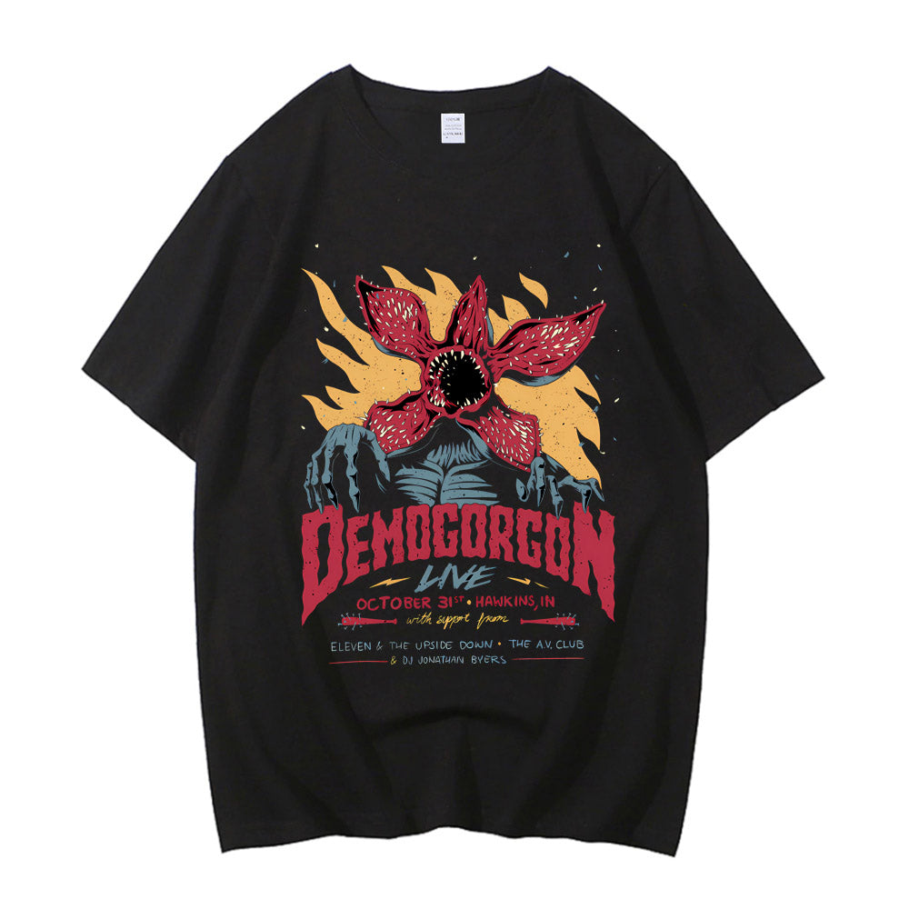 T-shirt homme Stranger Things Demogorgon Live Hawkins vu de face