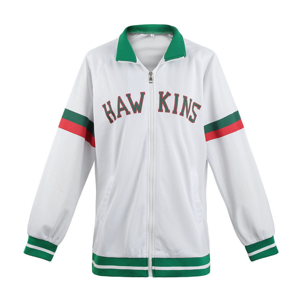 Veste de survêtement Stranger Things Hawkins verte vu de face
