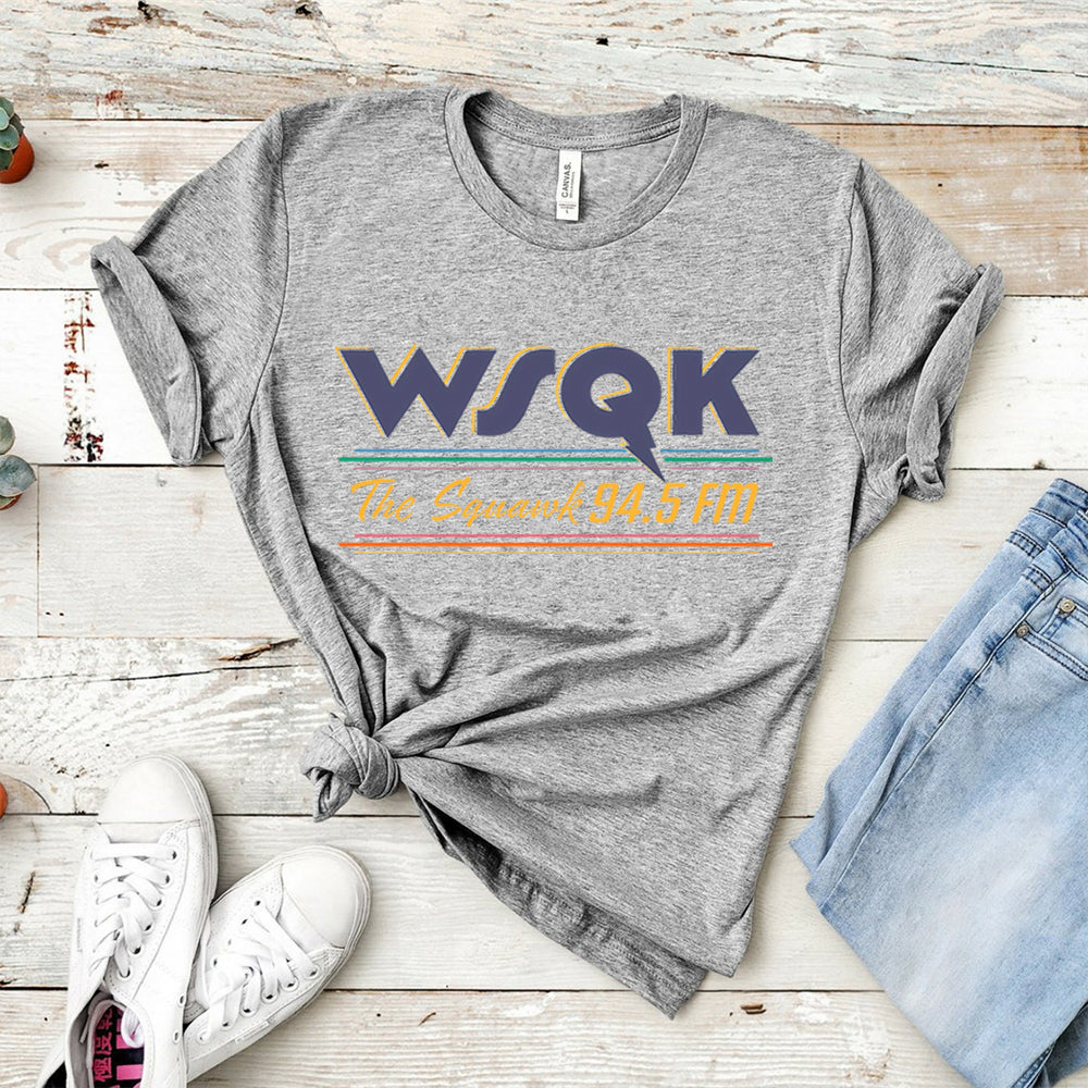 T-shirt homme Stranger Things WSQK The Squawk 94.5 FM – coloris Gris