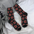 Socks Stranger Things red Demogorgon motif