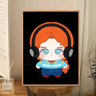 Adhesive poster Stranger Things Max headphones on
