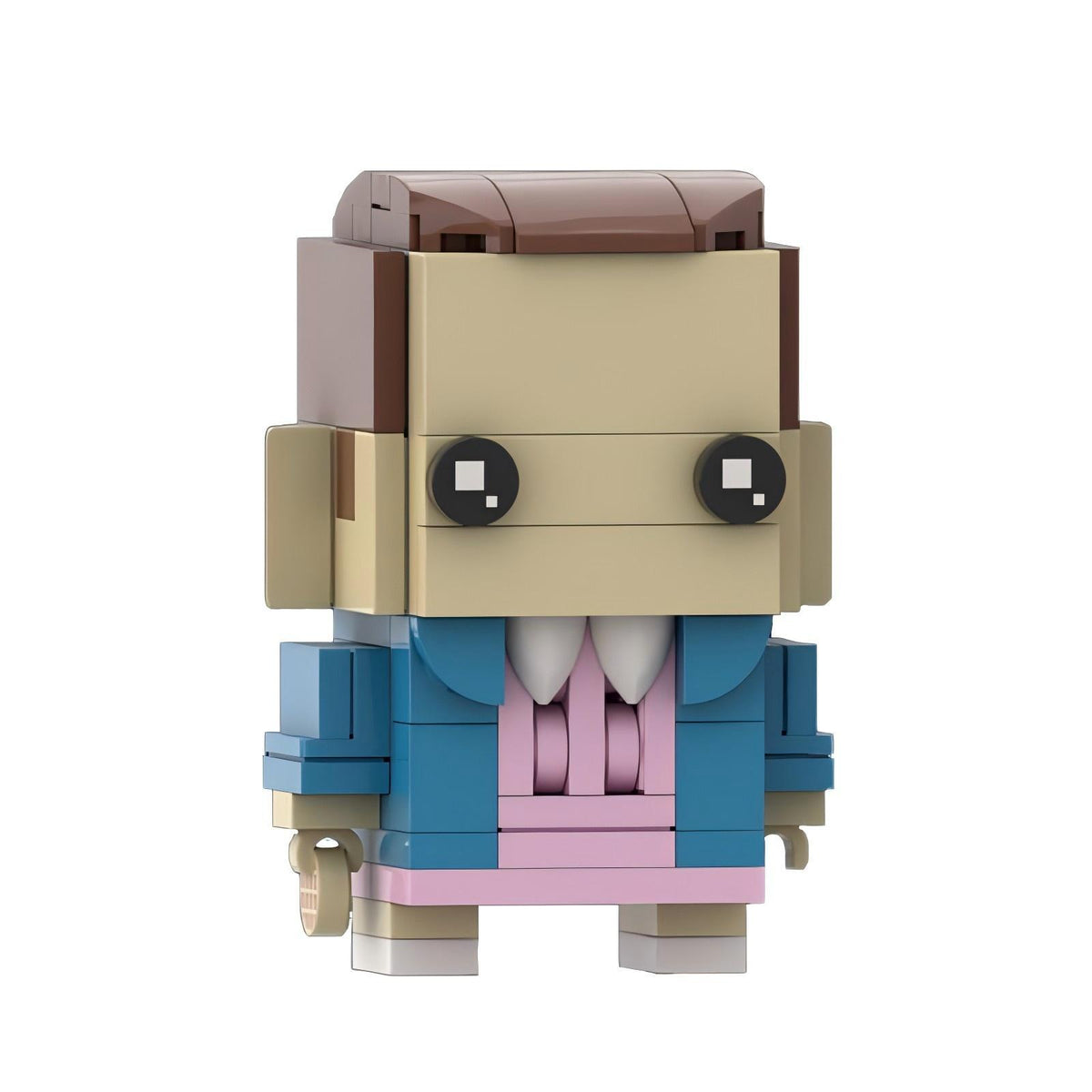 Figurine grosse tête à construire Stranger Things Onze en robe rose vu de face