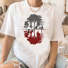 Women's T-shirt Stranger Things forest upside down