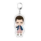 Chibi keychain Stranger Things Eleven in a pink dress