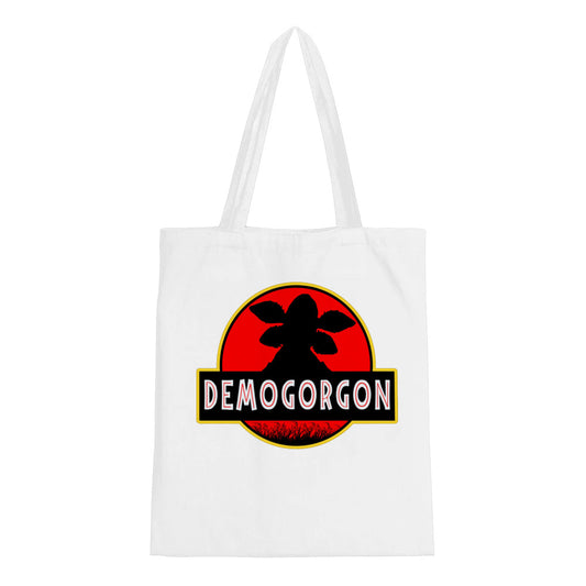 Tote bag Stranger Things Demogorgon écusson rouge vu de face