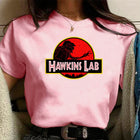 Women's pink T-shirt Stranger Things Hawkins Lab