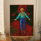 Adhesive poster Stranger Things Max above the red forest