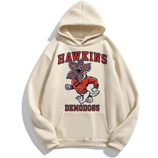 Pull beige Stranger Things Hawkins Demodogs vu de face