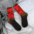 Socks Stranger Things red sky over Hawkins