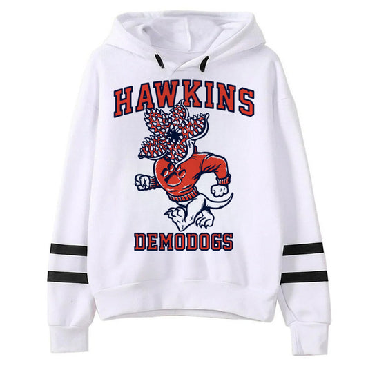 Pull blanc Stranger Things Hawkins Demodogs vu de face