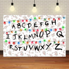 Backdrop Stranger Things alphabet wall white background