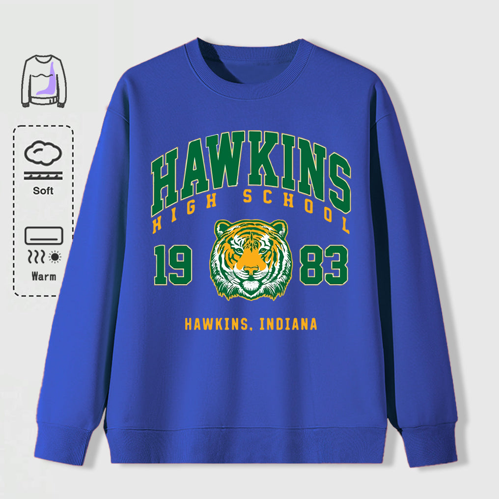 Sweat oversize Stranger Things Hawkins High School tigre – coloris Blue 2