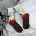 Socks Stranger Things silhouettes under the red sky