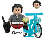Buildable mini figure Stranger Things Eleven on a bike