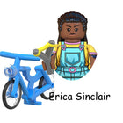 Buildable mini figure Stranger Things Erica Sinclair on a bike