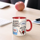 Mug Stranger Things Hellfire Club and Thinking Cap stickers