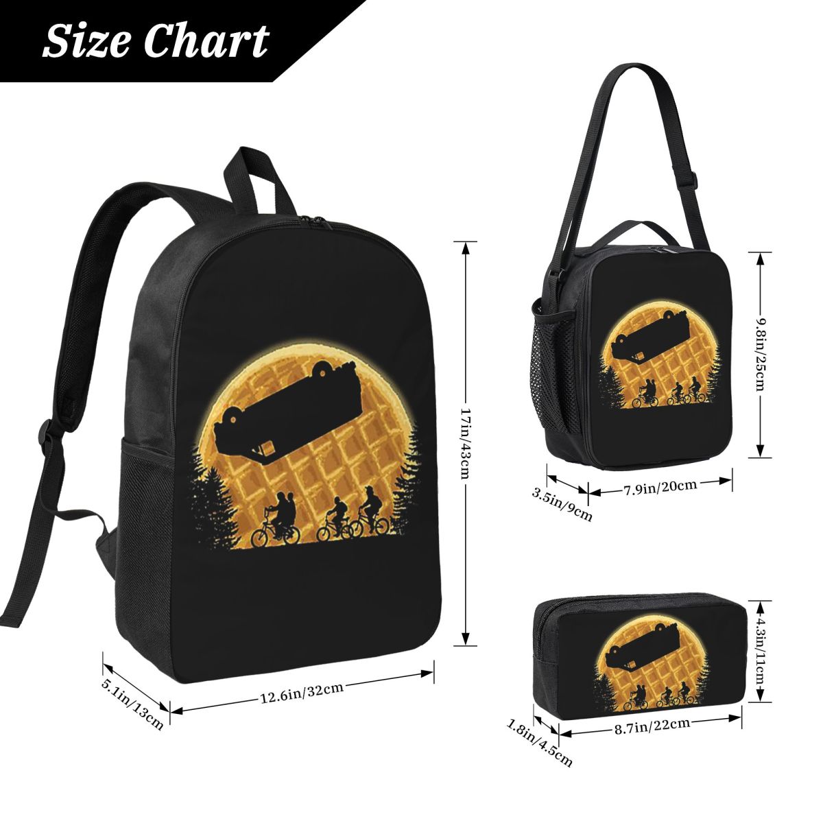 Sac à dos Stranger Things la lune aux gaufres (3 pièces) – visuel 4