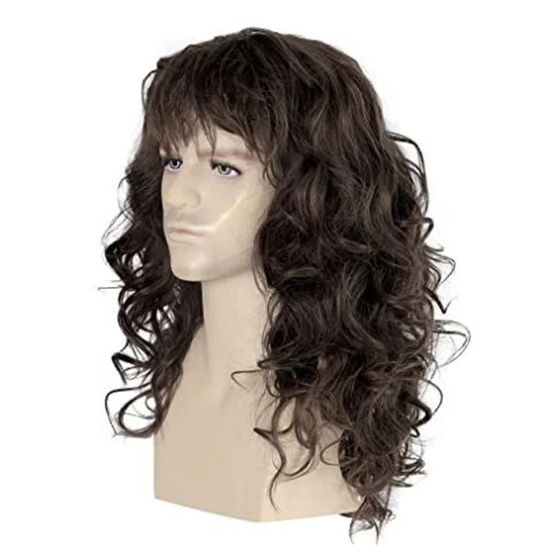 Stranger Things Eddie Munson wig, side view