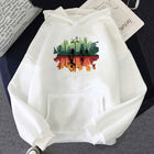 White Stranger Things hoodie bikes and Upside Down forest