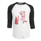 Men's 3/4-sleeve baseball T-shirt Stranger Things sketch of the Demogorgon