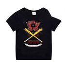 Kids' black T-shirt Stranger Things crossed bats