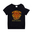 Kids' black T-shirt Stranger Things Hawkins High School 1983