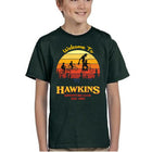 Kids' green T-shirt Stranger Things Hawkins sunset