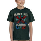 Kids' green T-shirt Stranger Things Hawkins Demogorgon Run
