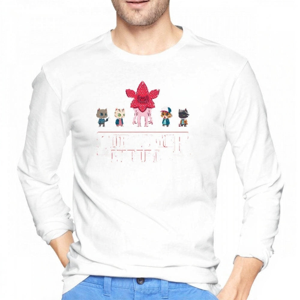 T-shirt homme manches longues Stranger Things Stranger Kittens – coloris Blanc